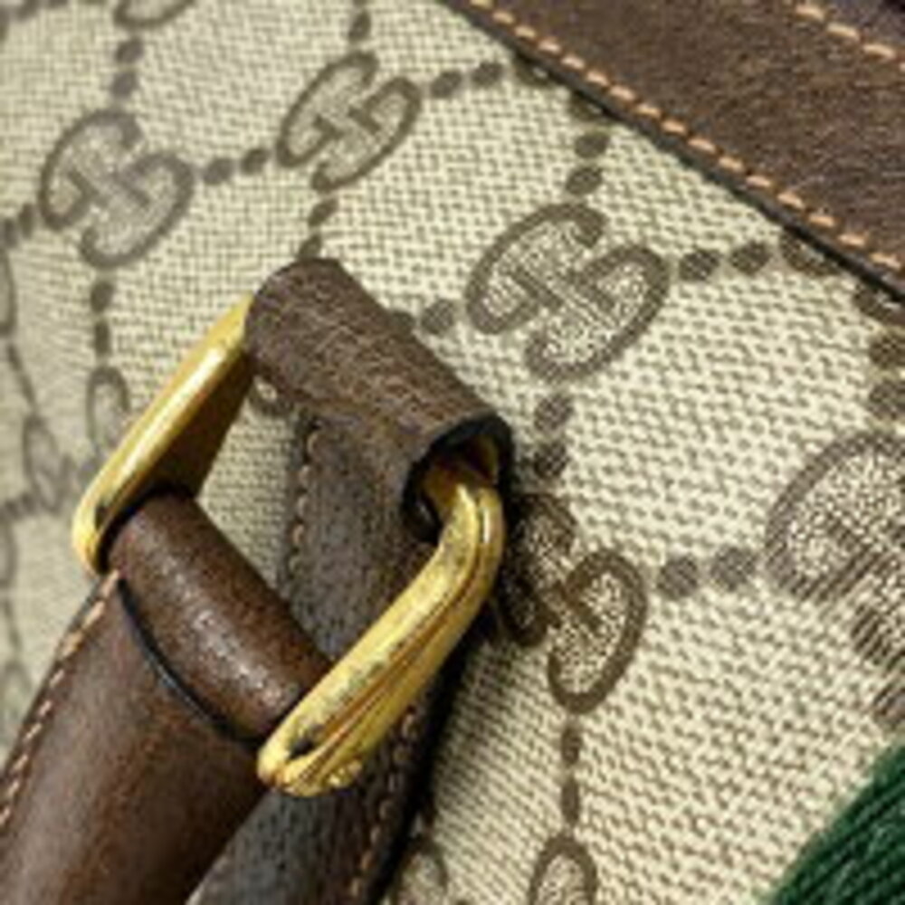 Gucci Boston Sherry Web GG Canvas Brown Bag - Picture 4 of 7